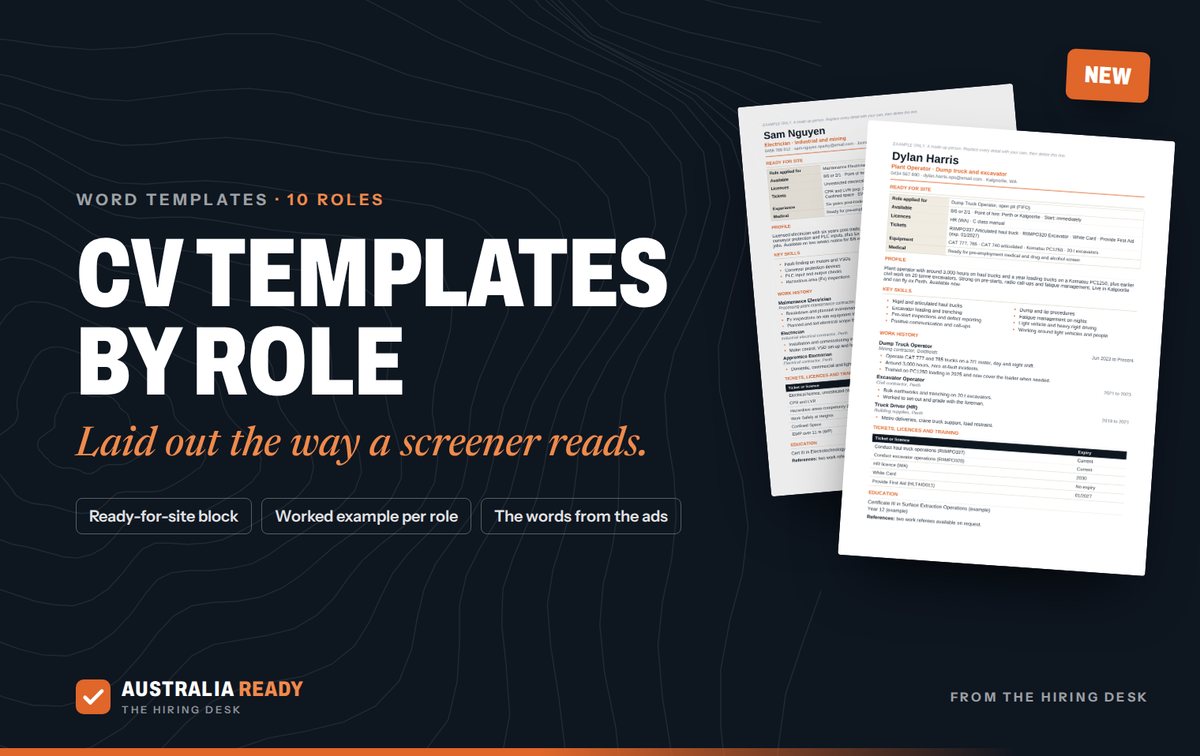 CV Templates by Role cover
